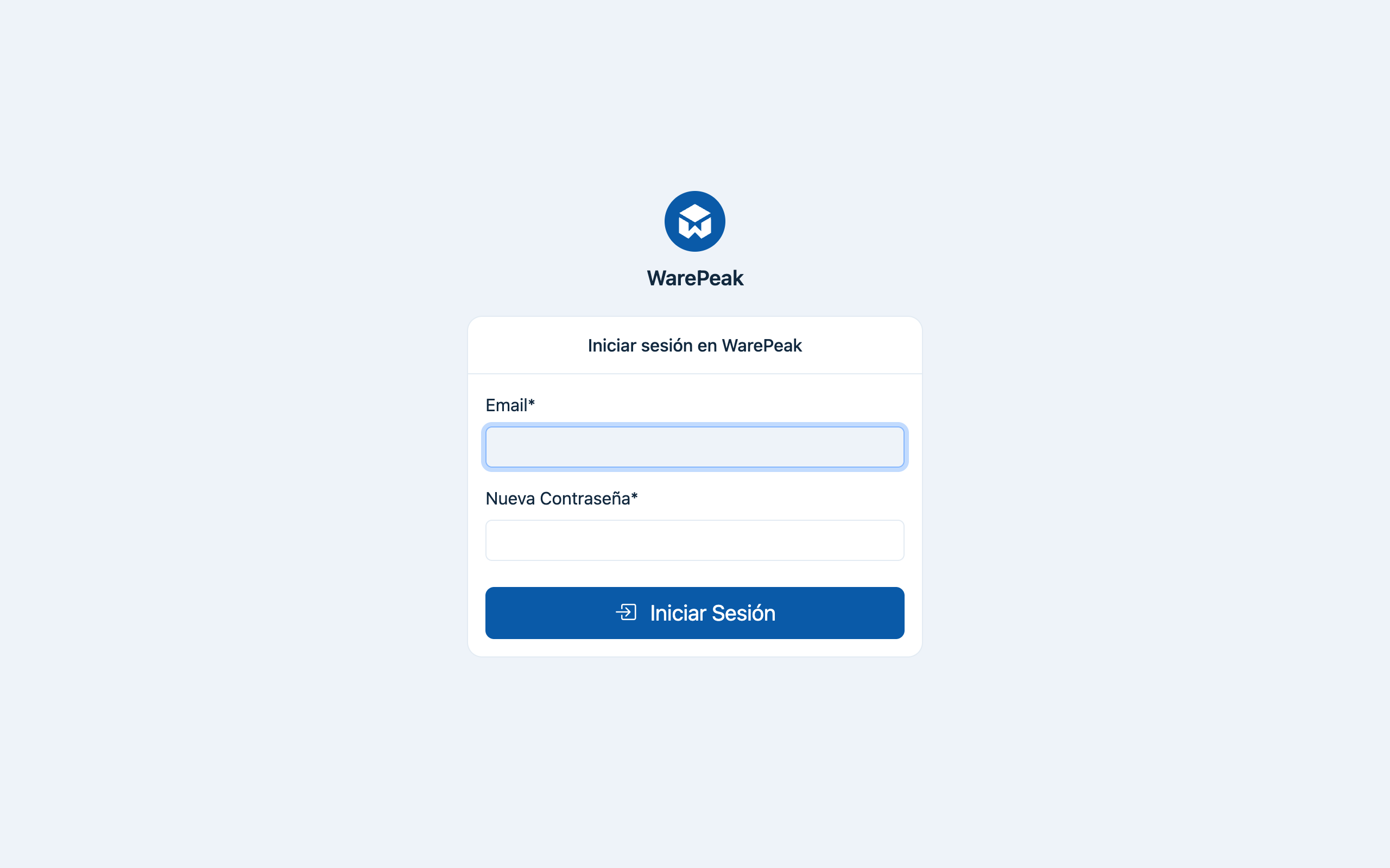 login screen