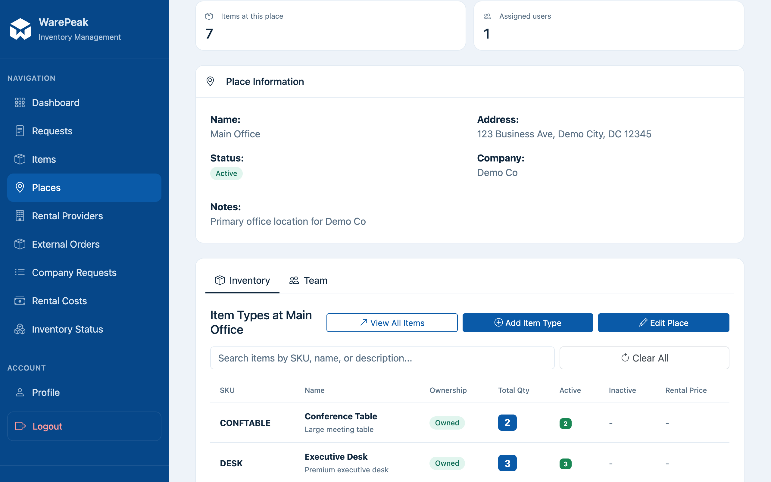 assigned users section with the Add User picker