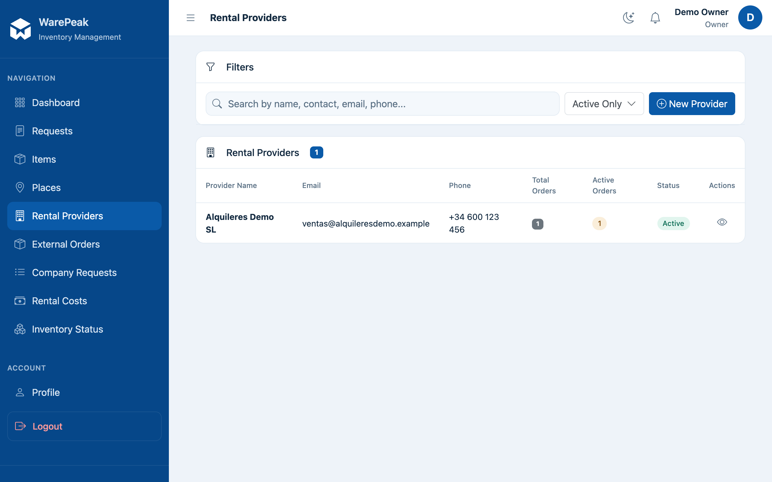 list of rental providers