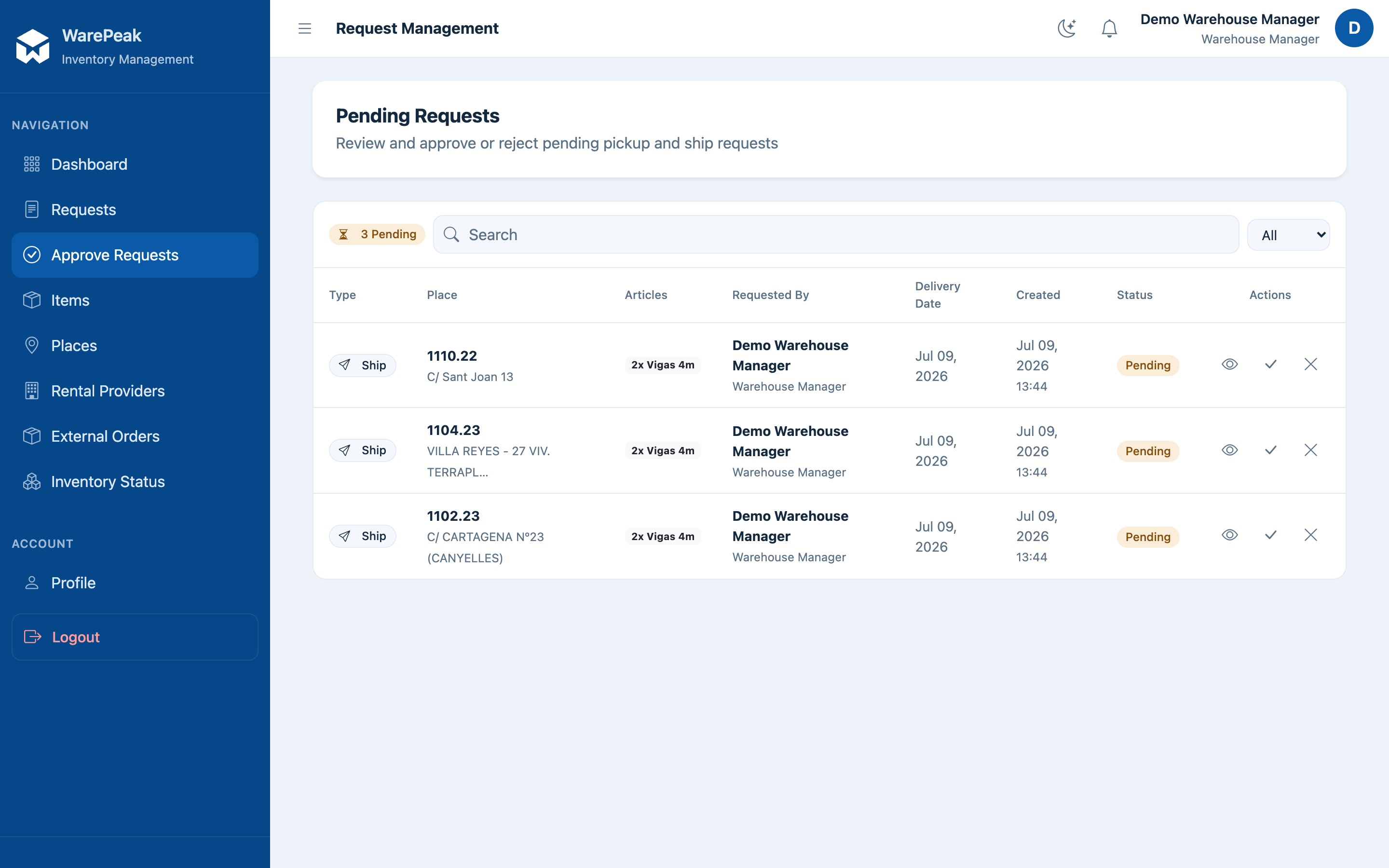 Requests and approval workflows